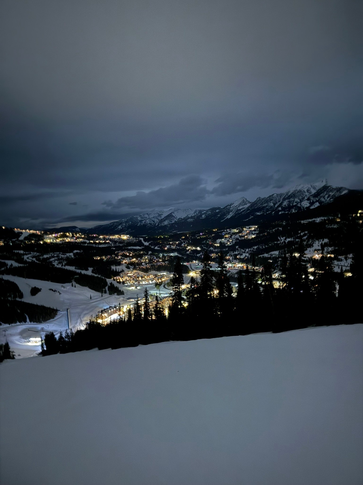 Night Skiing Above Big Sky, Montana (portrait)